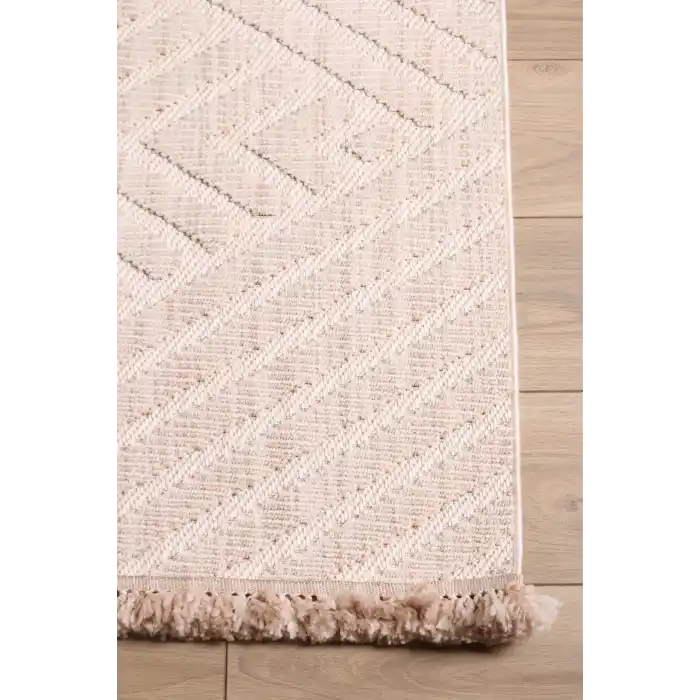 Corsa 8930A Bej Özel Bukle Tekniğiyle Üretilmiş Modern Makine Halısı