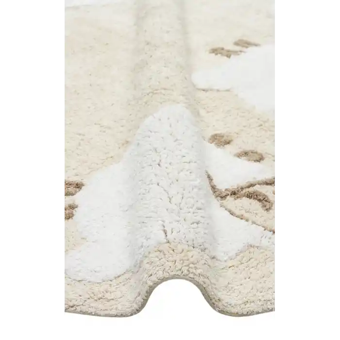 COTTON BOON HALI 0043 Yıkanabilir Kaymaz Tabanlı Naturel Pamuk Bebek Halısı