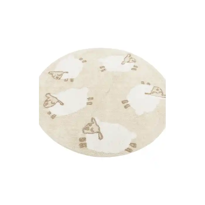 COTTON BOON HALI 0043 Yıkanabilir Kaymaz Tabanlı Naturel Pamuk Bebek Halısı