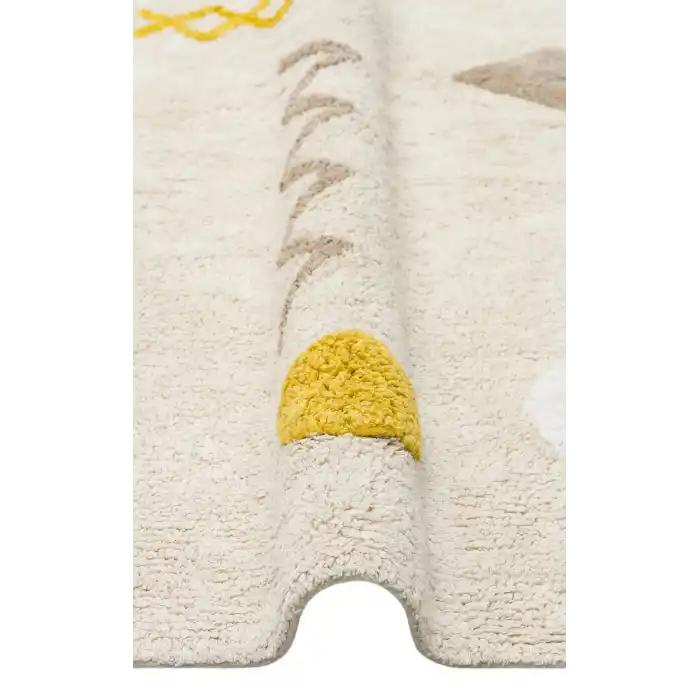 COTTON BOON HALI 0044 Yıkanabilir Kaymaz Tabanlı Naturel Pamuk Bebek Halısı