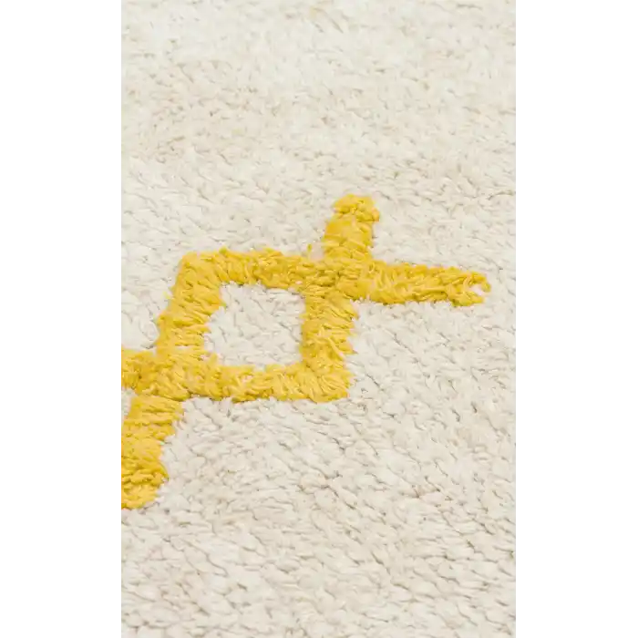 COTTON BOON HALI 0044 Yıkanabilir Kaymaz Tabanlı Naturel Pamuk Bebek Halısı