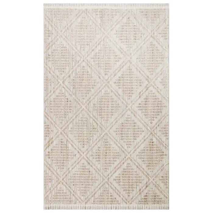 Cozy CZY 03 Grey Beige Hav Toz Vermez Modern Örgü Dokuma Makine Halısı