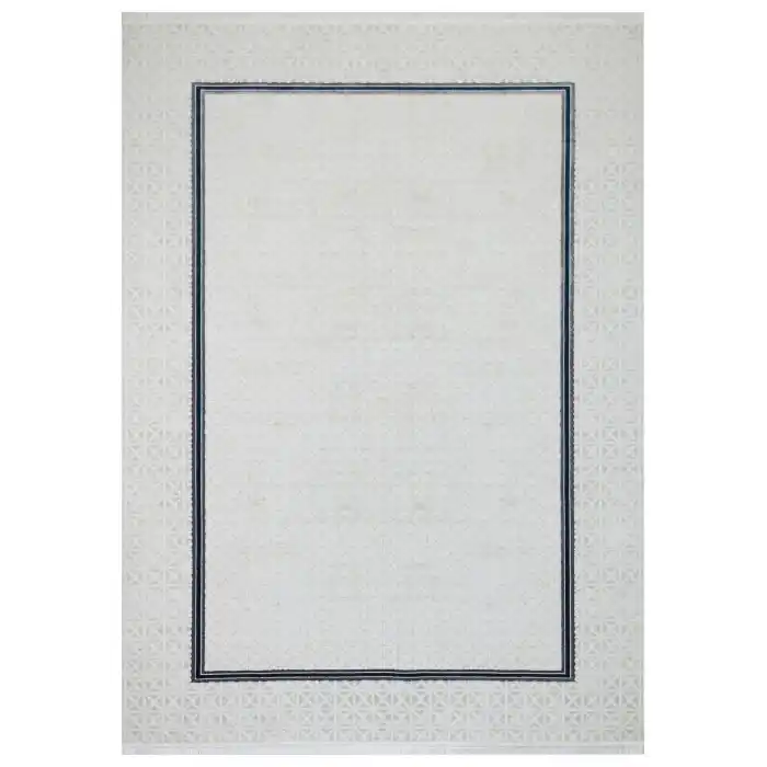 Diva 5001 Beyaz Mavi Dekoratif Modern Kaymaz Tabanlı Makine Halısı