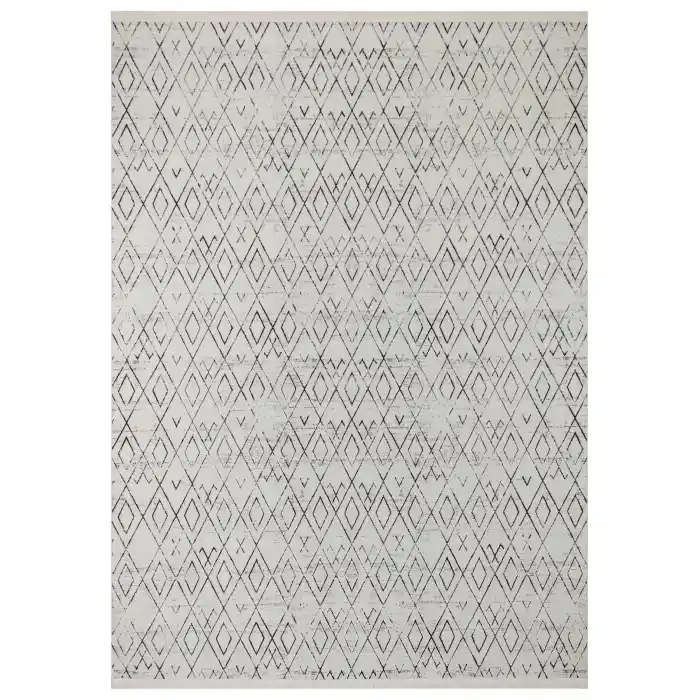 Diva 5005 Siyah Dekoratif Modern Kaymaz Tabanlı Makine Halısı