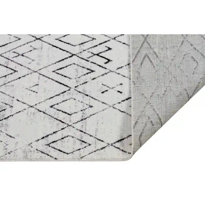 Diva 5005 Siyah Dekoratif Modern Kaymaz Tabanlı Makine Halısı