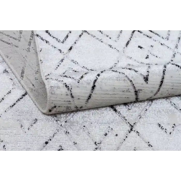 Diva 5005 Siyah Dekoratif Modern Kaymaz Tabanlı Makine Halısı