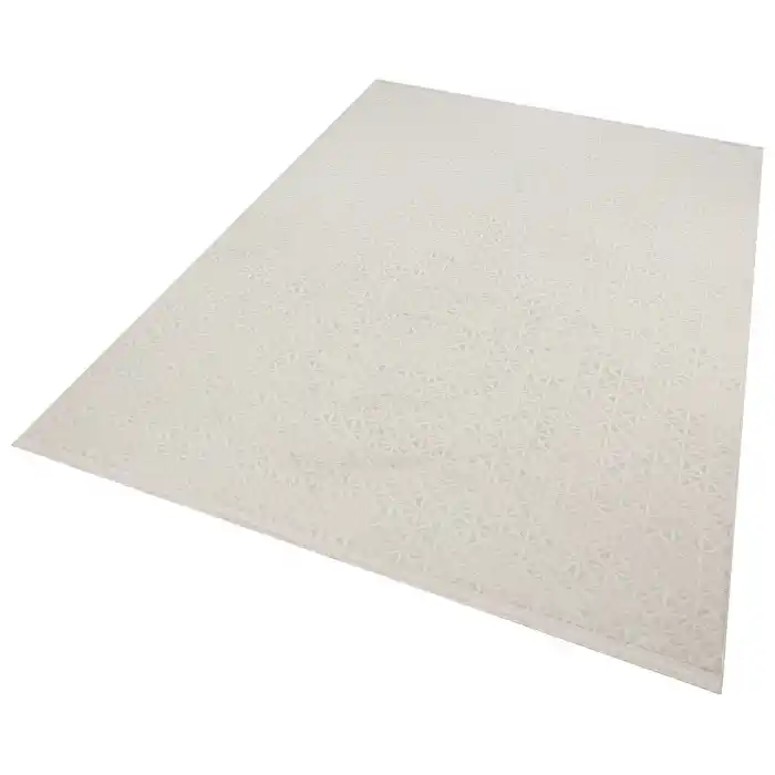 Diva 5006 Beyaz Dekoratif Modern Kaymaz Tabanlı Makine Halısı