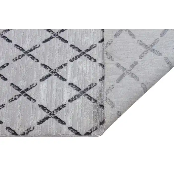 Diva 5007 Gri Dekoratif Modern Kaymaz Tabanlı Makine Halısı