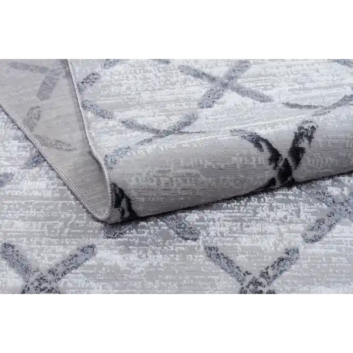 Diva 5007 Gri Dekoratif Modern Kaymaz Tabanlı Makine Halısı