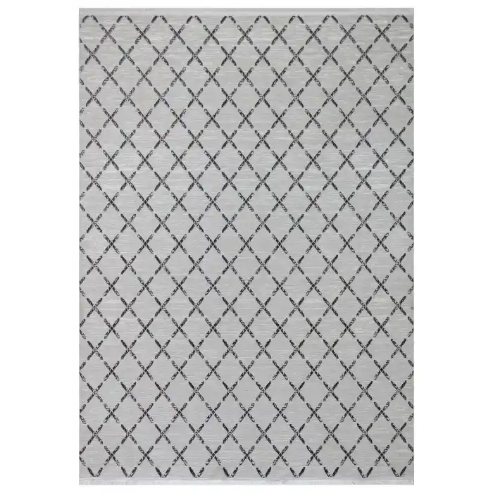 Diva 5007 Gri Dekoratif Modern Kaymaz Tabanlı Makine Halısı