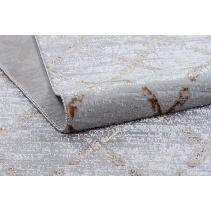 Diva 5008 Vizon Dekoratif Modern Kaymaz Tabanlı Makine Halısı