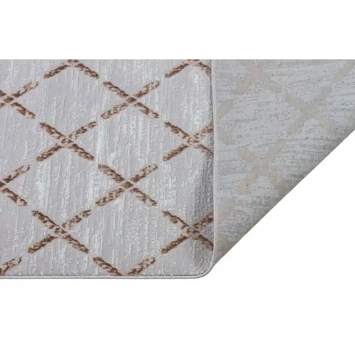 Diva 5008 Vizon Dekoratif Modern Kaymaz Tabanlı Makine Halısı