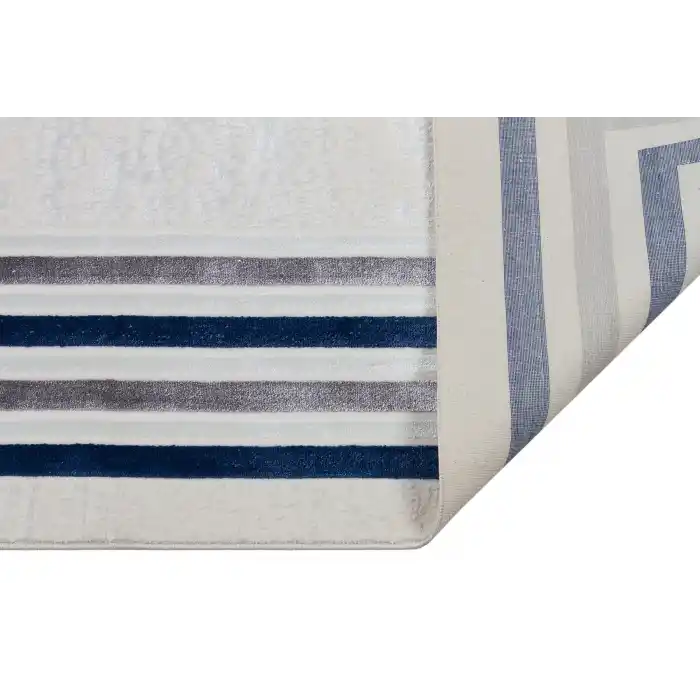 Diva 5011 Gri Mavi Dekoratif Modern Kaymaz Tabanlı Makine Halısı