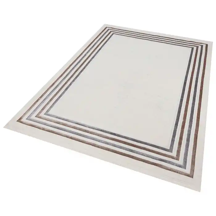 Diva 5012 Gri Vizon Dekoratif Modern Kaymaz Tabanlı Makine Halısı