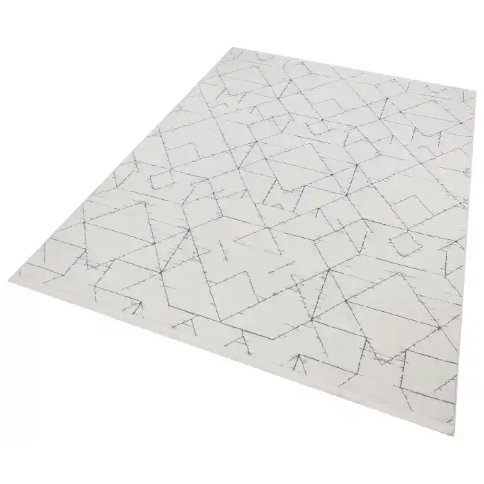 Diva 5013 Gri Dekoratif Modern Kaymaz Tabanlı Makine Halısı