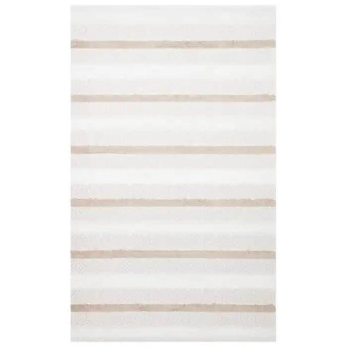 Dublin DBL 02 Cream Beıge Yıkanabilir Örgü Dokulu Naturel Pamuk Halı