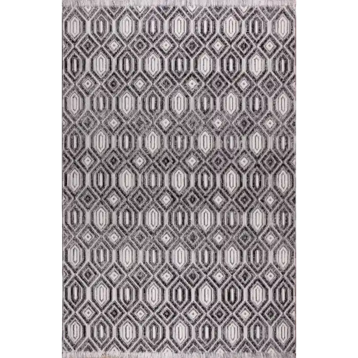 Fiesta 8748A Gri Özel Dokuma Tekniğiyle Üretilmiş Modern Makine Halısı
