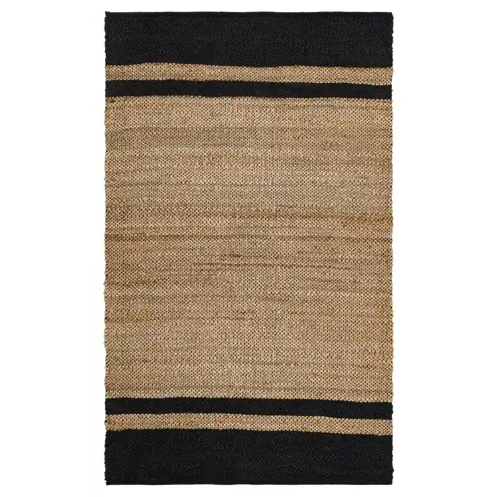 Echo Ech 07 Natural Black Flatweave El Dokuma Naturel Jüt Hasır Halı