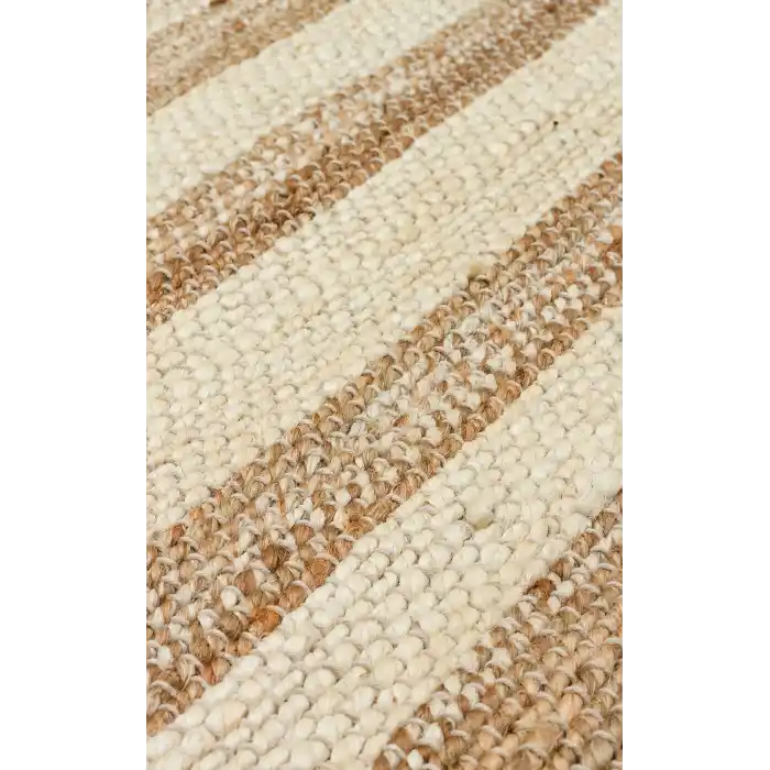 FLATWEAVE KILIM 0611 El Dokuma Naturel Jüt Hasır Halı