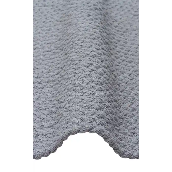 Flatweave Ptn 18 Grey Ct  Renkli Jüt Görünümlü Hasır Örgü Halı