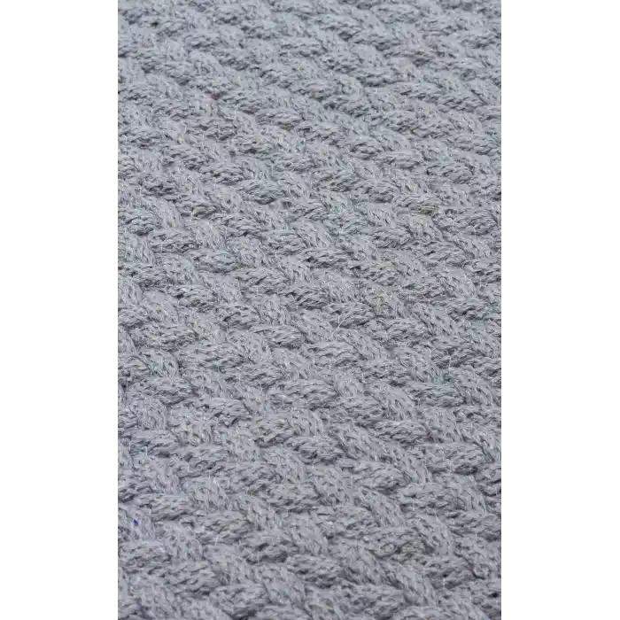 Flatweave Ptn 18 Grey Ct  Renkli Jüt Görünümlü Hasır Örgü Halı
