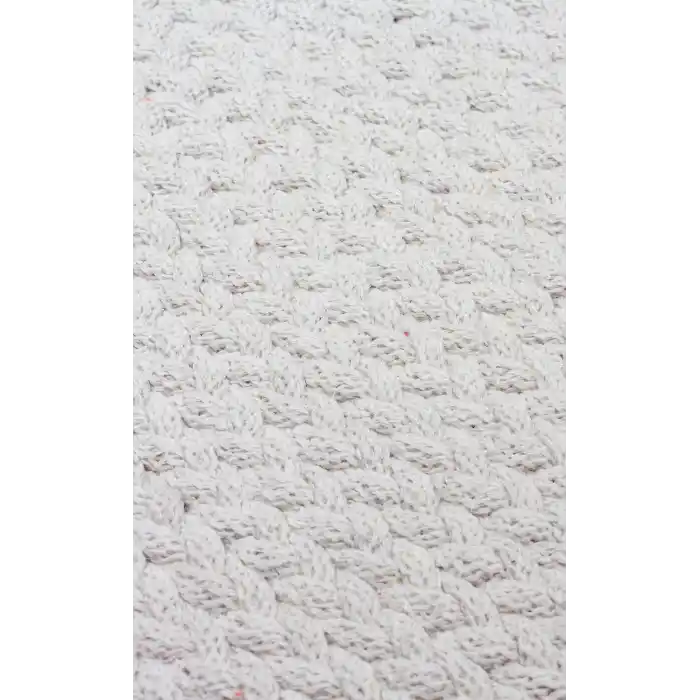 Flatweare Ptn 18 Whıte Ct Q Renkli Jüt Görünümlü Hasır Örgü Halı