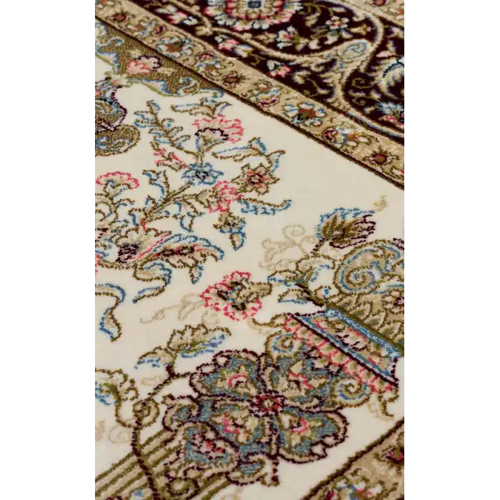 Isfahan Scd 01 Cream Red Klasik Desenli Yüksek Kalite Sık Dokuma Seccade