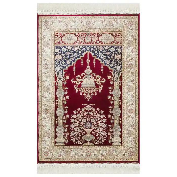 Isfahan Scd 01 Red Klasik Desenli Yüksek Kalite Sık Dokuma Seccade
