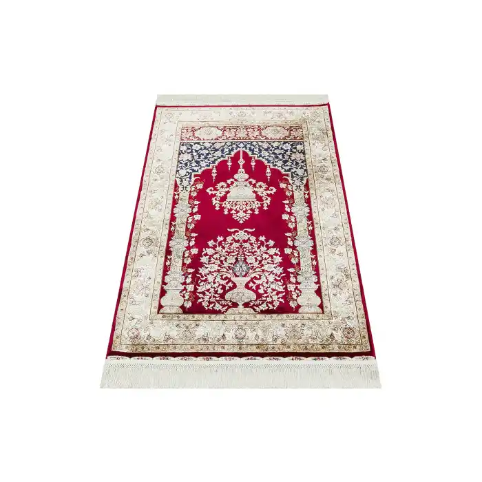 Isfahan Scd 01 Red Klasik Desenli Yüksek Kalite Sık Dokuma Seccade