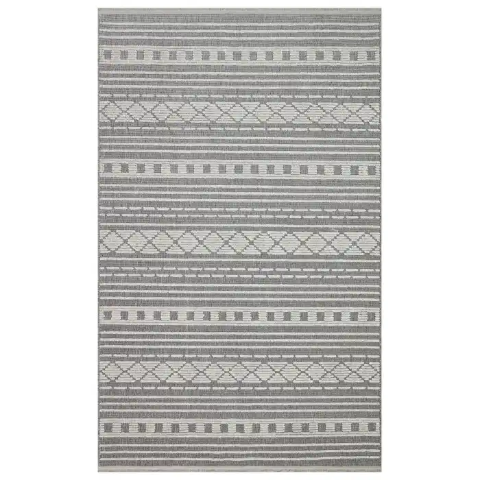 Jakarta JKR 02 Grey Yüksek Alçak Dokulu Hav Toz Vermez Modern Makine Halısı