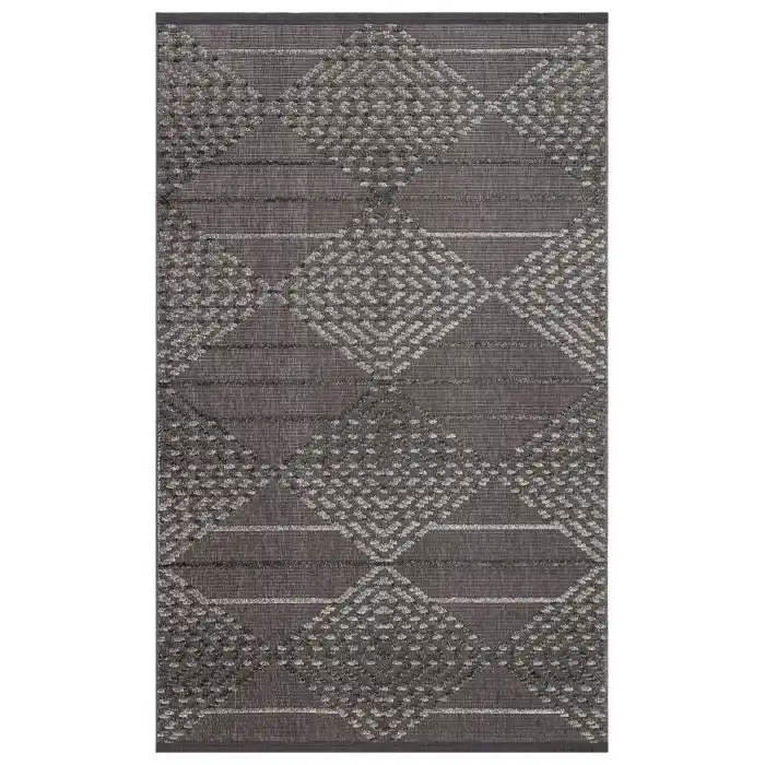 Jakarta JKR 03 Antrasit Yüksek Alçak Dokulu Hav Toz Vermez Modern Makine Halısı