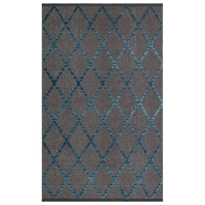 Jakarta JKR 04 Antrasit Blue Yüksek Alçak Dokulu Hav Toz Vermez Modern Makine Halısı