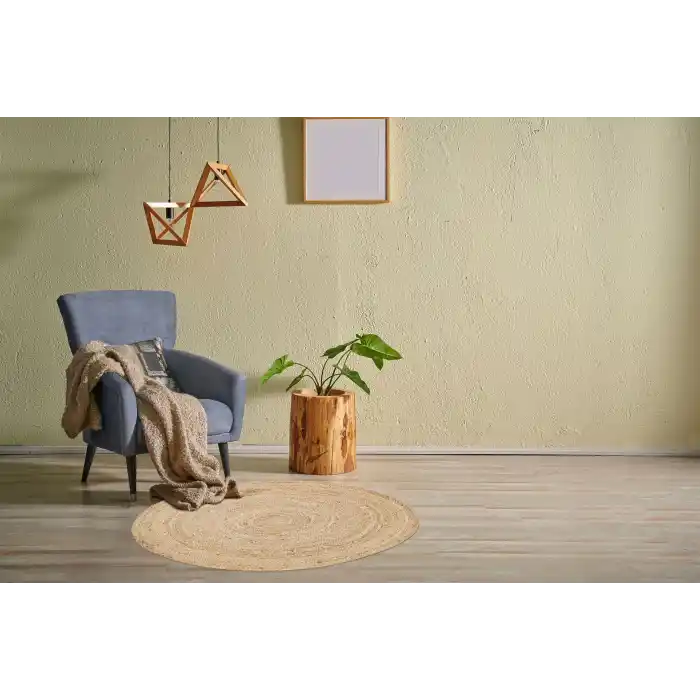 Juno Jüt Ech 01R Natural Flatweave El Dokuma Naturel Jüt Hasır Halı