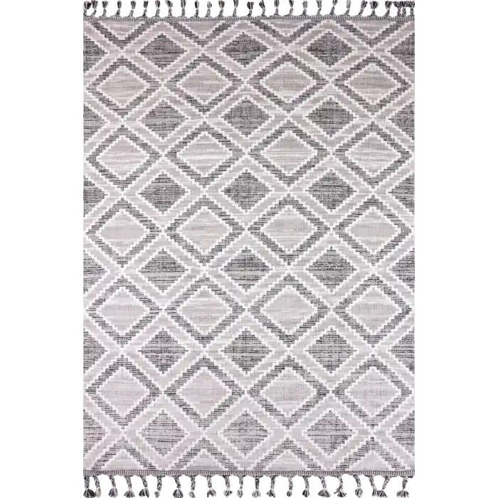 Leo 19117A Gri Dekoratif Modern Desen Makine Halısı