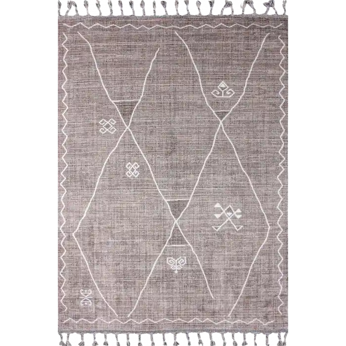 Leo 19889A Bej Dekoratif Modern Desen Makine Halısı