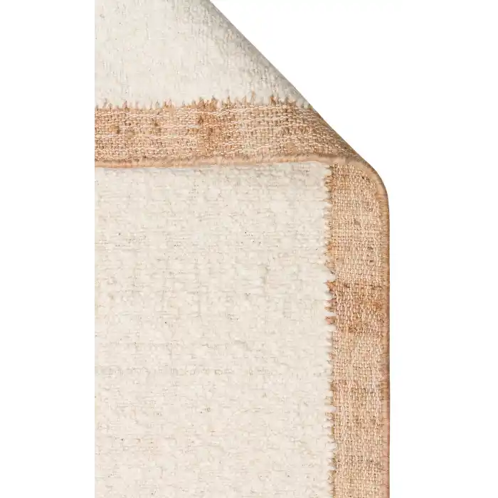 Lhasa Lhs 01 Cream Natural Yün ve Jüt ile Üretilen Örme El Dokuma Halı