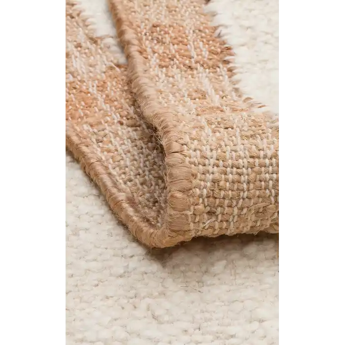Lhasa Lhs 01 Cream Natural Yün ve Jüt ile Üretilen Örme El Dokuma Halı