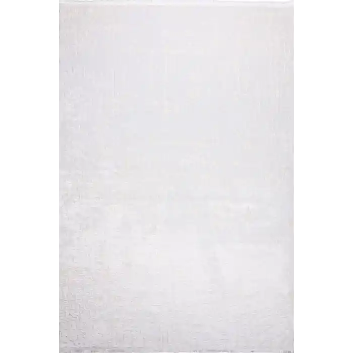 Liya 6001 Beyaz Kaydırmaz Tabanlı Makinede Yıkanabilir Modern Halı Kilim (Özel Ölçü Yapılır)