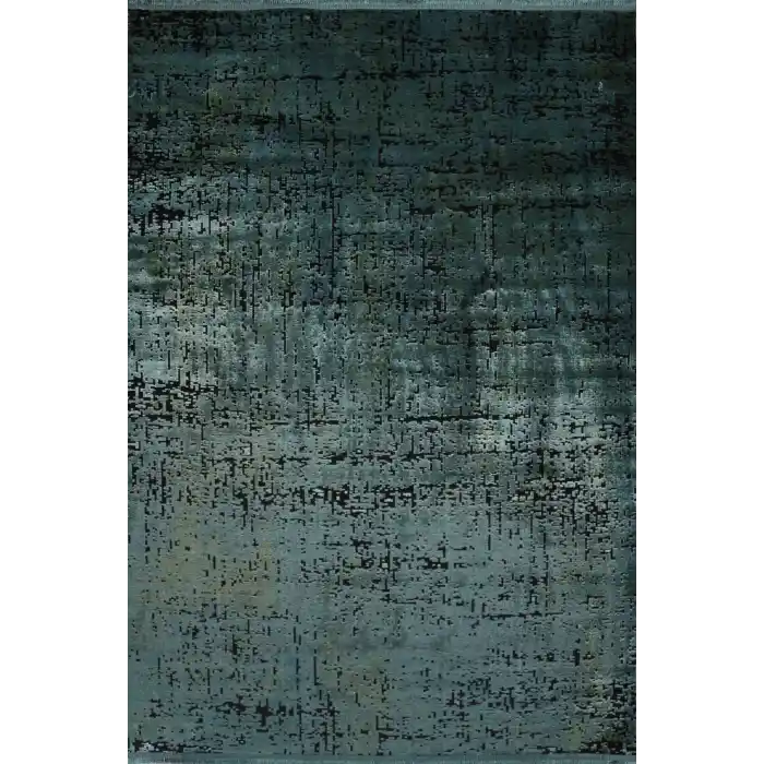 Liya 6001 Yeşil Kaydırmaz Tabanlı Makinede Yıkanabilir Modern Halı Kilim (Özel Ölçü Yapılır)