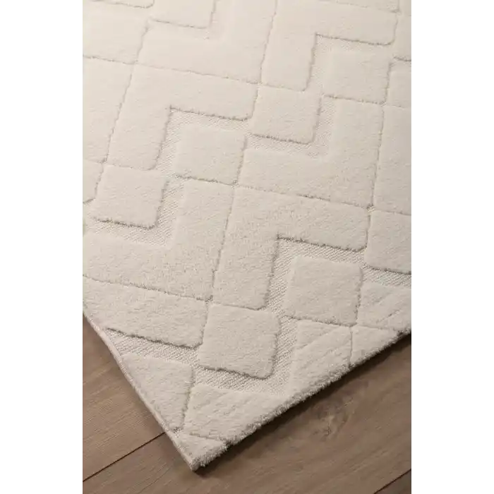 Malibu 9182A Beyaz Modern Makine Halısı ✄