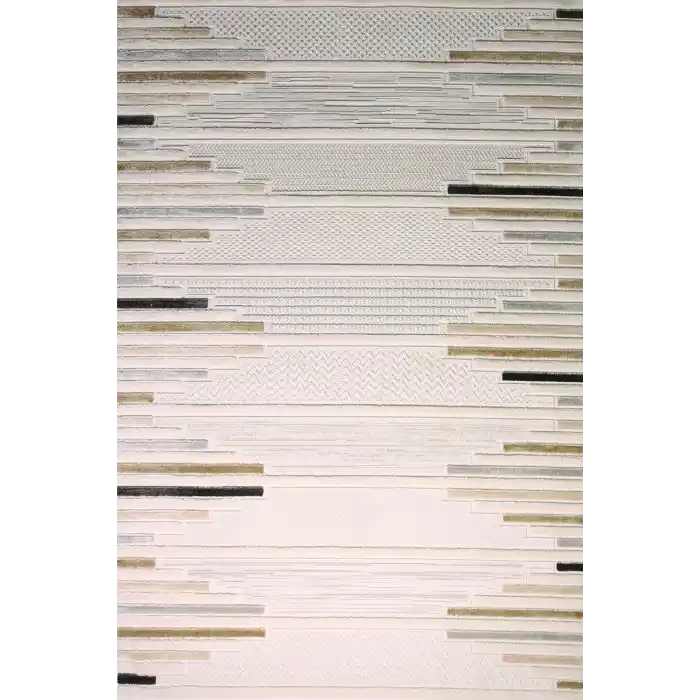 Mondeo 33392B Krem Modern Desenli Dekoratif Makine Halısı