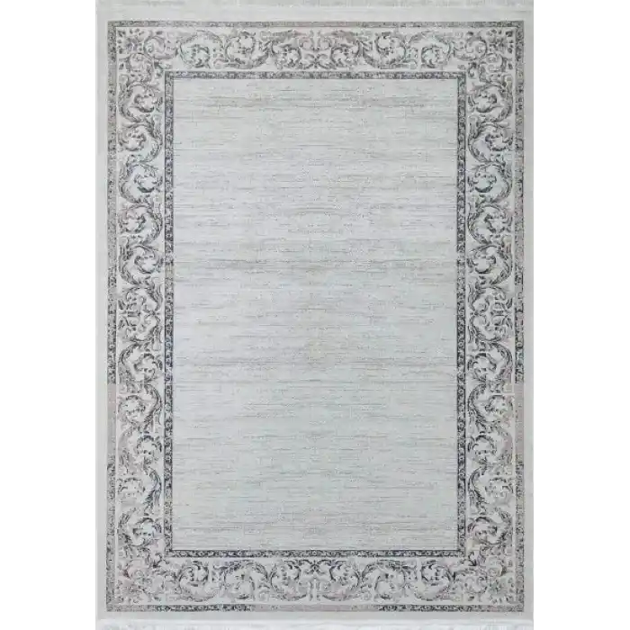 Nakış 2009 Gri Klasik Desenli Kaymaz Tabanlı Makine Halısı
