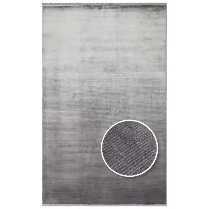 Napoli NAP 01 Antrasit Sade Desenli Modern Sık Dokuma Makine Halısı