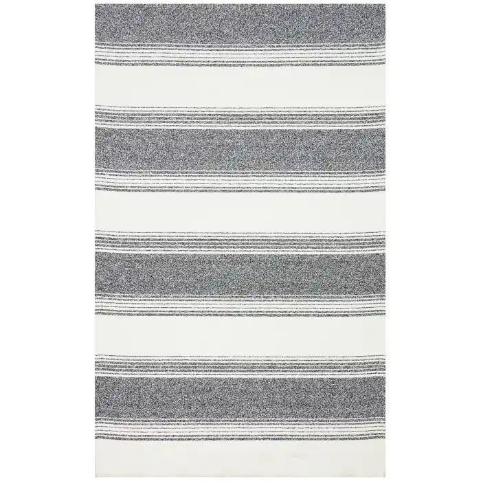 Nevada NVD 02 White Black Moroccon Tuşeli Hav Toz Vermez Kaymaz Tabanlı İnce Dokuma Modern Halı