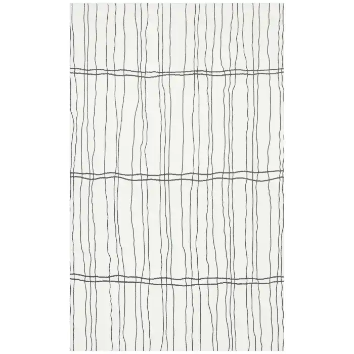 Nevada NVD 05 White Black Moroccon Tuşeli Hav Toz Vermez Kaymaz Tabanlı İnce Dokuma Modern Halı