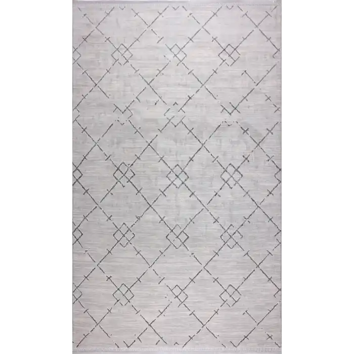 Nimbus 27407B Gri Krem Modern Desen Kesilebilir Salon Halısı