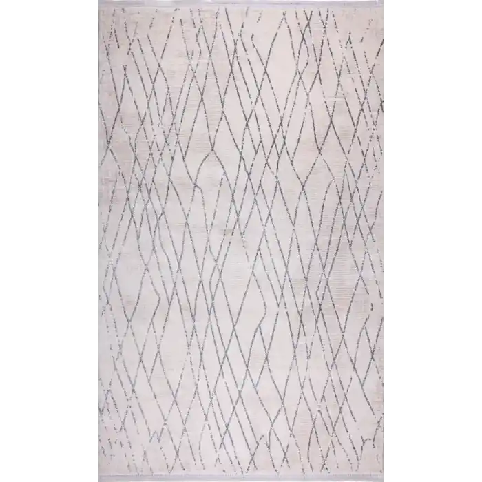 Nimbus 27418A Krem Gri Modern Desen Kesilebilir Salon Halısı