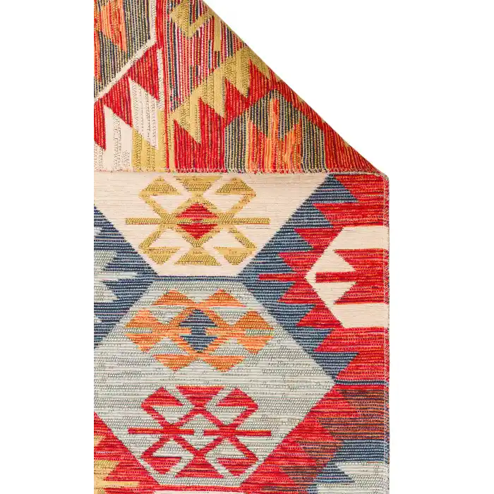 NOMAD KILIM 0001 Yıkanabilir, Çift Taraflı Kullanıma Uygun Yumuşak Tuşeli Otantik Kilim