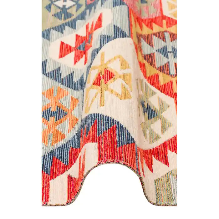 NOMAD KILIM 0001 Yıkanabilir, Çift Taraflı Kullanıma Uygun Yumuşak Tuşeli Otantik Kilim