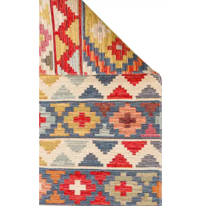 NOMAD KILIM 0010 Yıkanabilir, Çift Taraflı Kullanıma Uygun Yumuşak Tuşeli Otantik Kilim